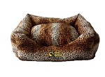 Cheetah Fleece Small Dog Bed With Inner Cushion
